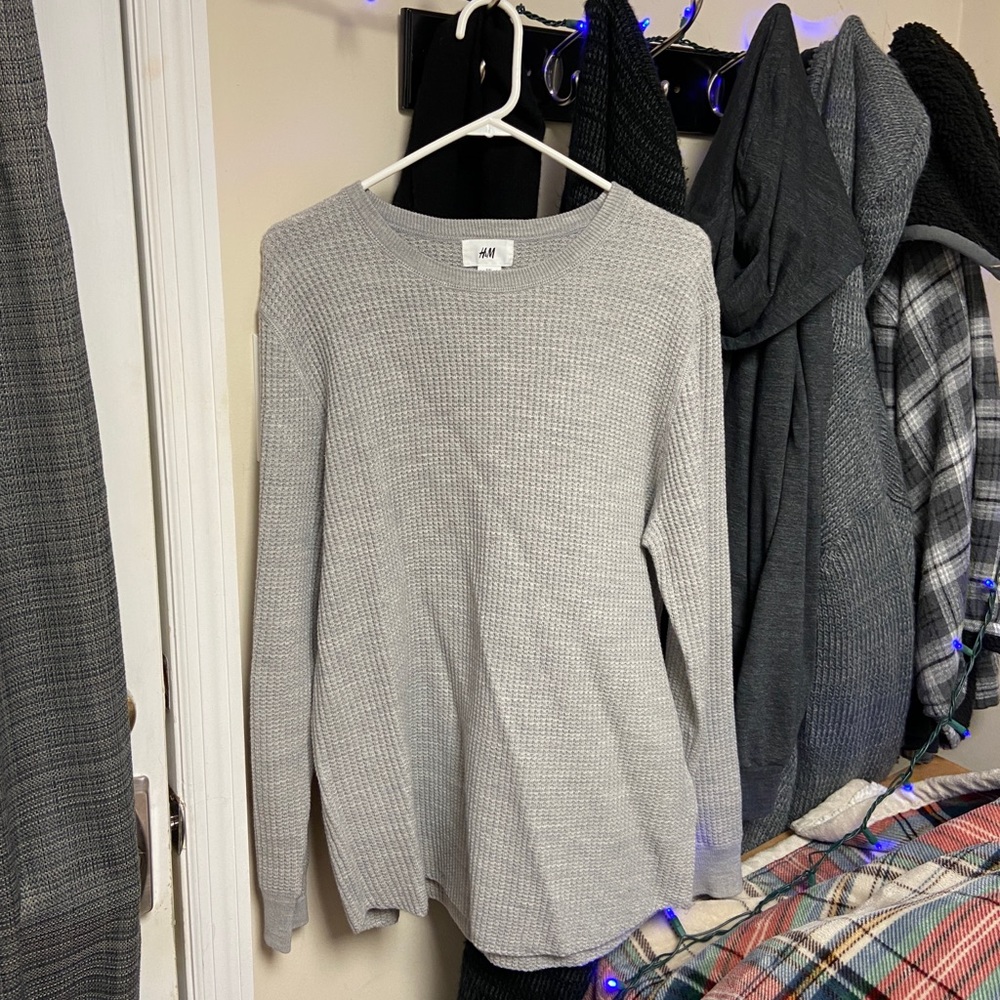 H&M Waffle Knit Sweater | Gray